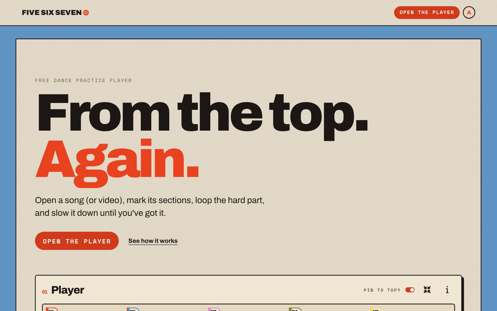 Screenshot of Five Six Seven